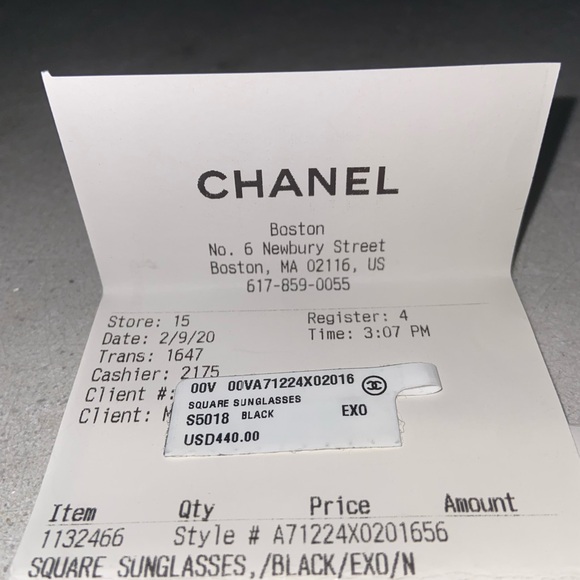 100% AUTH SQUARE CHANEL POLARIZED SUNGLASSES BLACK RECEIPT , CASE , TAG - Picture 15 of 17
